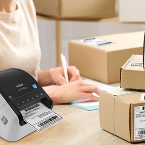 Brother QL-1110NWB Desktop Direct Thermal Printer - Monochrome - Label Print - USB - Bluetooth - Wireless LAN - 118.11" Pr