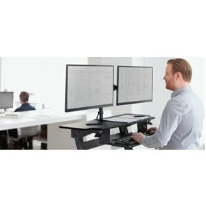 3M Clamp Mount for Monitor - Black - Height Adjustable - 2 Display(s) Supported - 28.5" Screen Support - 40 lb Load Capaci