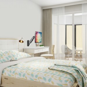 Aluminum Wall Mount Gas Spring Monitor Arm - 17" to 32" - Detachable & Rotatable VESA Plate 75x75mm 100x100mm