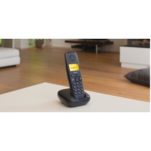 Gigaset A270 DECT Cordless Phone - Black - Cordless - Corded - 1 x Phone Line - 1 x Handset - 1 Simultaneous Calls - Speak