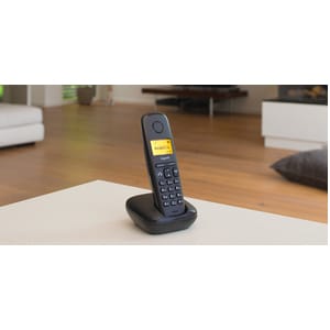 Gigaset A270 DECT Cordless Phone - Black - Cordless - Corded - 1 x Phone Line - 1 x Handset - 1 Simultaneous Calls - Speak