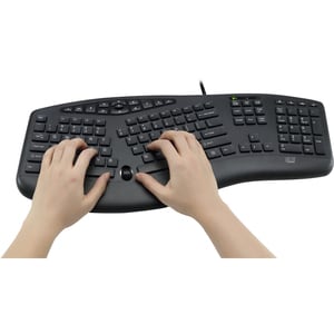 Adesso TruForm Ergonomic Desktop Keyboard - Cable Connectivity - USB Interface - 104 Key(s) - Home, Back, Forward, Search,