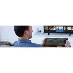 Logitech K600 TV Keyboard - Wireless Connectivity - Bluetooth - USB Interface - Power, Play, Pause, Fast-forward, Rewind, 