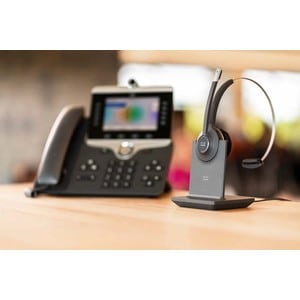 Cisco 521 Wired Over-the-head Mono Headset - Black - Monaural - Supra-aural - Uni-directional, Electret, Condenser Microph