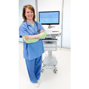 Ergotron StyleView Medizinische Warenkorb - 2 Schubfach - 14,97 kg Kapazität - 4 Rollen - Aluminium, Plastik, Verzinkter S