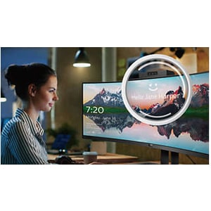 Philips Brilliance 499P9H Webcam Dual Quad HD (DQHD) Gekrümmter Bildschirm Gaming-LCD-Monitor - 32:9 Format - Schwarz - 12