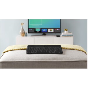 Logitech Keys-To-Go Keyboard - Wireless Connectivity - Black - Scissors Keyswitch - Bluetooth - Home, App Switch, Search, 