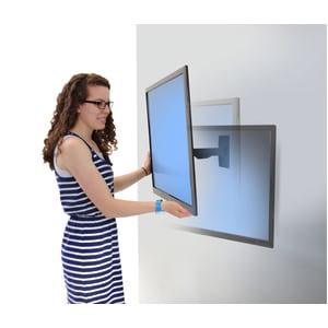 Ergotron 壁挂式安装座 用于 平板显示器 - 黑 - 可调节高度 - 68.6 cm 到 106.7 cm (42") 支持屏幕 - 100 x 100, 400 x 400 - VESA 安装兼容
