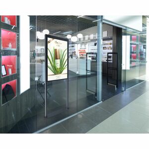 Peerless-AV® Floor Window Display Mount for Samsung OM55N-D Double-Sided Display - 55" Screen Support - 100.09 lb Load Cap