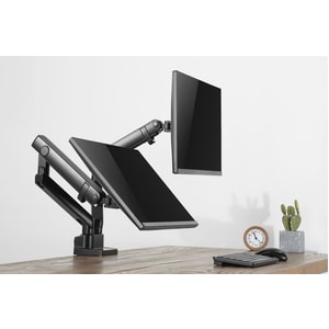 Amer Mounting Arm for Curved Screen Display, Flat Panel Display - Matte Black - 2 Display(s) Supported - 32" Screen Suppor