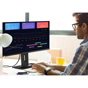 ViewSonic VG2456 24 Inch 1080p Monitor with USB C 3.2, Docking Built-In Gigabit Ethernet and 40 Degree Tilt Ergonomics for