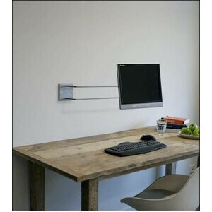 R-Go R-Go Steel Mounting Bracket for Monitor, Display Screen - Silver - Horizontal/Vertical - Height Adjustable - 1 Displa
