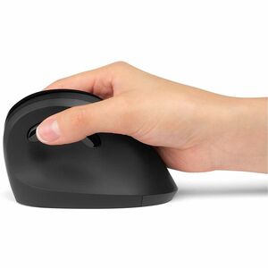 Kensington Pro Fit Ergo Vertical Wireless Mouse - Wireless - Radio Frequency - Black - USB - 1600 dpi - Scroll Wheel - 6 B