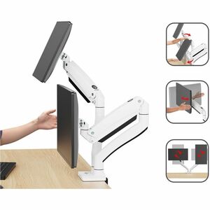 SIIG Dual Monitor Aluminum Heavy Duty Desk Mount with USB and Audio Ports - 17" to 43" - VESA 75x75, 100x100, 200x200