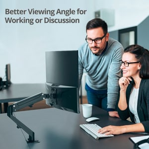 SIIG Single Gas Spring C-Clamp Monitor Desk Mount - 17" to 27" - Full Motion Articulating Monitor Arm - 75 x 75 / 100 x 10