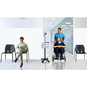 CTA Digital Compact Mobile Sanitizing Station with Automatic Soap Dispenser - Floor - Chrome Plated, Acrylic