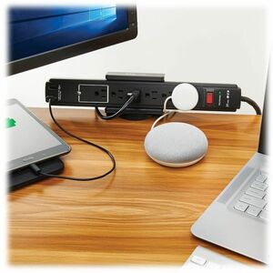 Eaton Tripp Lite Series Clamp-On Power Strip Holder, Black - Acrylonitrile Butadiene Styrene (ABS), EVA Foam