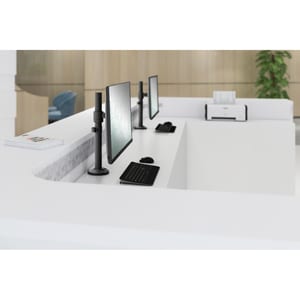 Digitus Tischhalterung für Monitor, Flachbildschirm, Gekrümmte Bildschirmanzeige - Schwarz - Höhenverstellbar - 1 Unterstü