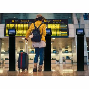 CTA Digital Premium Large Locking Floor Stand Kiosk (Black) - Up to 12.90" Screen Support - 50" Height x 14.70" Width x 16