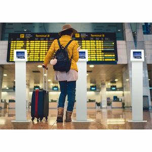 CTA Digital Premium Large Locking Floor Stand Kiosk (White) - Up to 12.90" Screen Support - 50" Height x 14.70" Width x 16