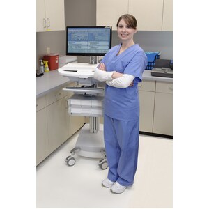 Ergotron StyleView Medical Cart - 4 Drawer - 17.24 kg Capacity - 4 Casters - Aluminium - White, Grey