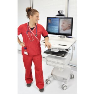 Ergotron StyleView Monitor Cart - 17.69 kg Capacity - 4 Casters - Aluminium