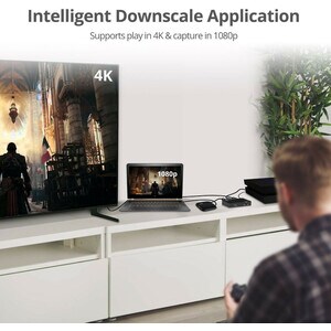 SIIG 2 Port HDMI 2.0 4K @60Hz HDR Splitter with EDID & Downscaler - Metal Housing for Stable & Reliable Performance - 18Gb