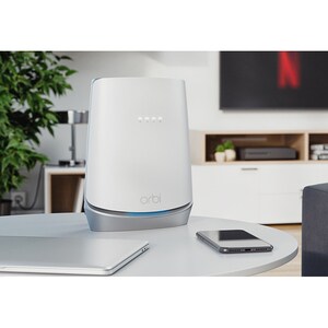 Netgear Orbi Wi-Fi 6 IEEE 802.11ax Ethernet Wireless Router - Tri Band - 2.40 GHz ISM Band - 5 GHz UNII Band - 6 x Antenna