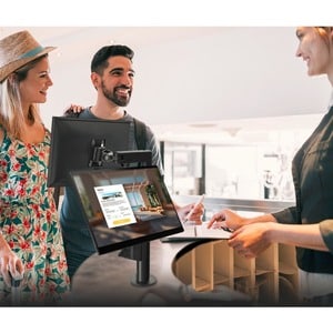 SIIG Dual Arm Pole Multi-Angle Replaceable Articulating Monitor Desk Mount - 14" to 30" - Max Load 17.6lbs each - Expandab