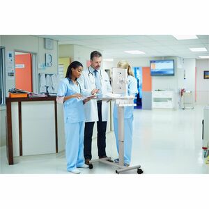 CTA Digital Height-Adjustable Rolling Medical Workstation Cart with VESA Plate - 4 Casters - 1