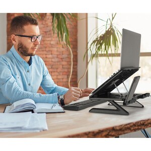 SIIG Adjustable Riser Stand Holder for Laptop up to 17" - Ergonomic Laptop Stand with 9 Level Tilt Adjustment, Cooling Kno