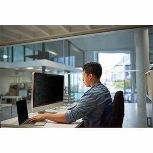 3M Anti-glare Privacy Screen Filter - Black, Matte - 1 Each - For 81.3 cm (32") Widescreen LCD Monitor - 16:9 - Blue Light