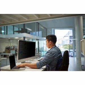 3M Anti-glare Privacy Screen Filter - Black, Matte - 1 Each - For 86.4 cm (34") Widescreen LCD Monitor - 21:9 - Blue Light