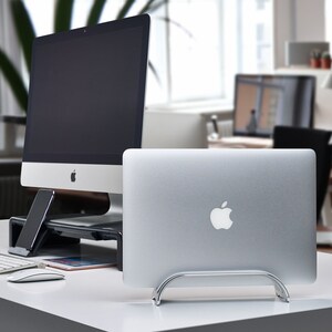 SIIG Aluminum Vertical Laptop Stand For 13" to 15" Macbooks & Laptops - Anti-Scratch & Anti-Slip Space Saving Stand