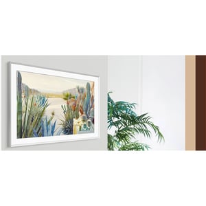 Samsung (2021) 50" The Frame Customizable Bezel - Modern White - 44.39" x 25.60" Frame Size - Rectangle - Landscape - Magn