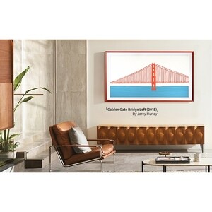 Samsung (2021) 75" The Frame Customizable Bezel - Modern Teak - 66.36" x 38.02" Frame Size - Rectangle - Landscape - Magne