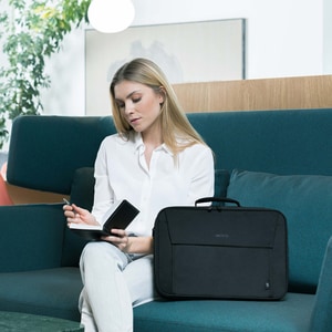 Dicota Eco Tasche für 35,6 cm (14 Zoll) bis 39,6 cm (15,6 Zoll) Notebook - Schwarz - 300D Polyethylene Terephthalate (PET)