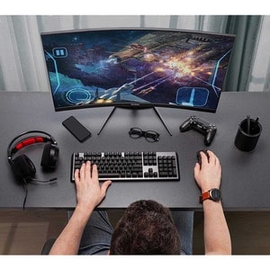 ViewSonic OMNI VX2718-PC-MHD 27 Inch Curved 1080p 1ms 165Hz Gaming Monitor with Adaptive Sync, Eye Care, HDMI and Display 
