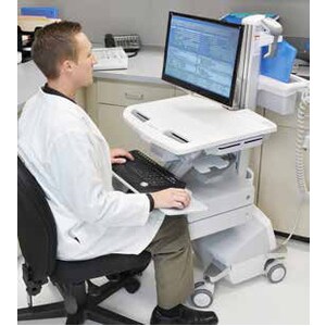 Ergotron StyleView Medical Trolley - TAA Compliant - 1 Drawer - Push/Pull Handle - 14.97 kg Load Capacity - 4 Casters - Al