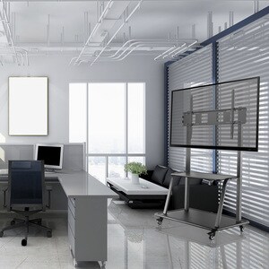 V7 TVCART3 Display-Wagen - 2 Regal - 150 kg Belastbarkeit - 4 Rollen - Stahl - 1,2 m Länge x 675,6 mm Breite x 1849,1 mm H