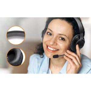 JBL Free WFH Wired Over-the-ear Headset - Black - Ear-cup - 32 Ohm - 20 Hz to 20 kHz - 120 cm Cable - Noise Cancelling Mic