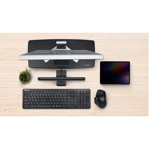 Targus AWE804GL Monitor Riser - 14.97 kg Load Capacity - Black - For Monitor - Pull-out Drawer, Adjustable