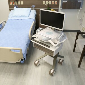 Ergotron CareFit Medical Cart - TAA Compliant - 1 Drawer - Push/Pull Handle - 17.01 kg Capacity - 4 Casters - 127 mm Caste