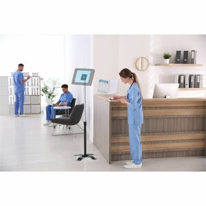 CTA Digital VESA-Compatible, Height-Adjustable Floor Stand - Up to 11" Screen Support - 55" Height - Steel, Metal