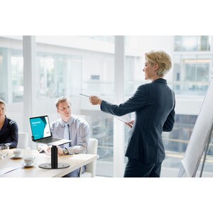 CTA Digital Laptop Security Arm with Heavy Duty Base Stand - Up to 17.50" Screen Support - Countertop, Desk, Tabletop - Metal