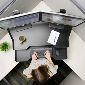 Ergotron WorkFit Height Adjustable Multipurpose Desktop Riser - Up to 76.2 cm (30") Screen Support - 15.88 kg Load Capacit