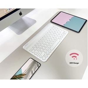 Macally BTTABKEYBAT Series- Multi Device Portable Bluetooth Wireless Keyboard - Wireless Connectivity - Bluetooth - 78 Key