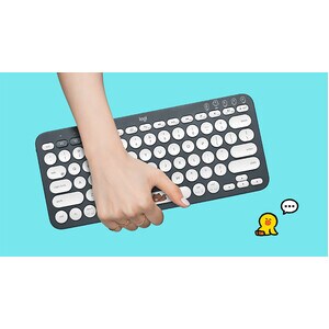 Logitech LINE FRIENDS K380 键盘 - 无线 连接 - 灰 - 蓝牙 - 3 - 10 m - 铬操作系统 - iPad, iPad mini, 平板, 智能电话, iPhone, Apple TV, 笔记本电脑, 台式