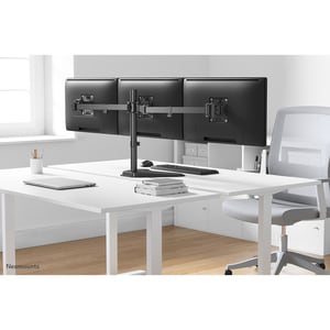 Neomounts Desk Mount for Monitor - Black - Height Adjustable - 3 Display(s) Supported - 33 cm to 68.6 cm (27") Screen Supp