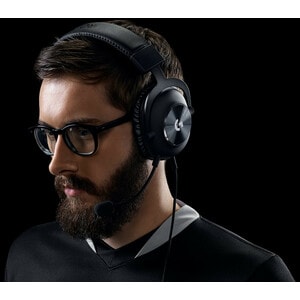 Logitech G PRO X 有线 头戴式 立体声 游戏用头戴式耳机 - 黑 - 双声道 - 头戴护耳式 - 35 欧姆 - 20 Hz 到 20 kHz - 200 cm 线缆 - 心形麦克风, 单向, 驻极体, 降噪 麦克风